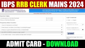 IBPS RRB Clerk Mains Admit Card 2024 Download