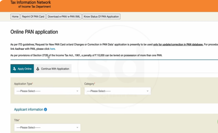 Pan Card Correction Online