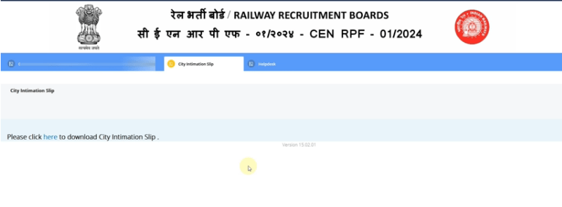 RPF SI Admit Card 2024